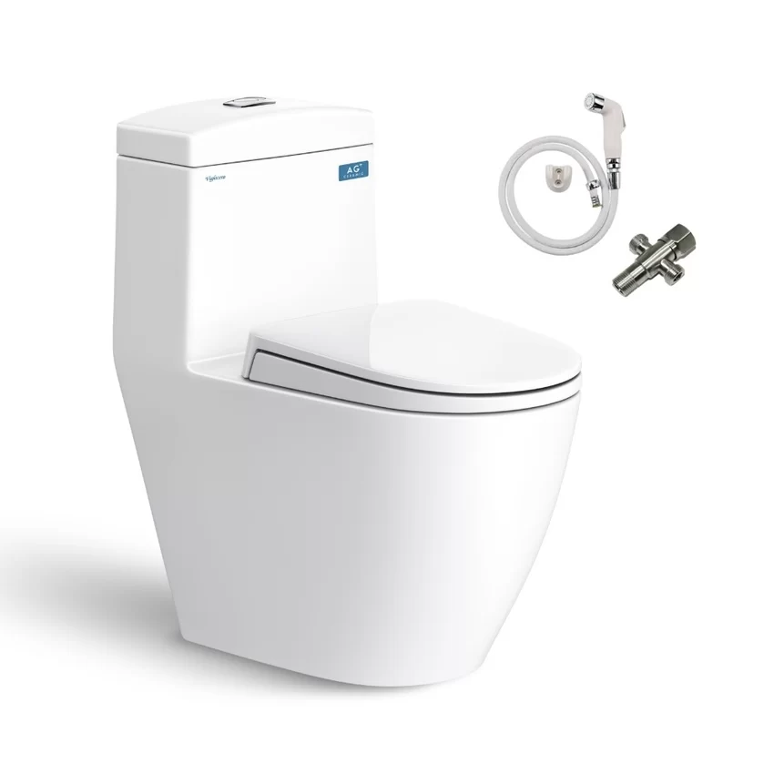 Bồn cầu 1 khối Viglacera V199 nắp êm (+ vòi xịt VG826 & van VG853) 8 Bồn cầu 1 khối Viglacera V199 nắp êm (+ vòi xịt VG826 & van VG853)
