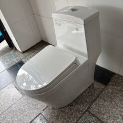 Bồn cầu 1 khối Viglacera V35M nắp êm xả xoáy (+ vòi xịt VG826)