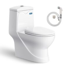 Bồn cầu 1 khối Viglacera V38 nắp êm xả thẳng (+ vòi xịt VG826)