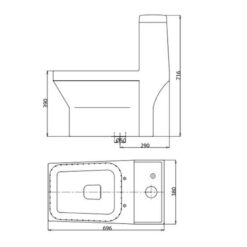 Bồn cầu 1 khối Viglacera V42 nắp êm (+ vòi xịt VG826)