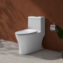 Bồn cầu 1 khối Viglacera V45M nắp êm xả xoáy (+ vòi xịt VG826 & van VG853)