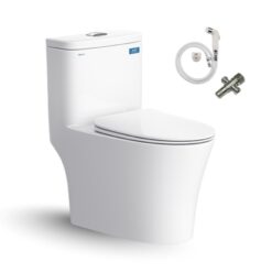 Bồn cầu 1 khối Viglacera V63 nắp êm (+ vòi xịt VG826 & van VG853)