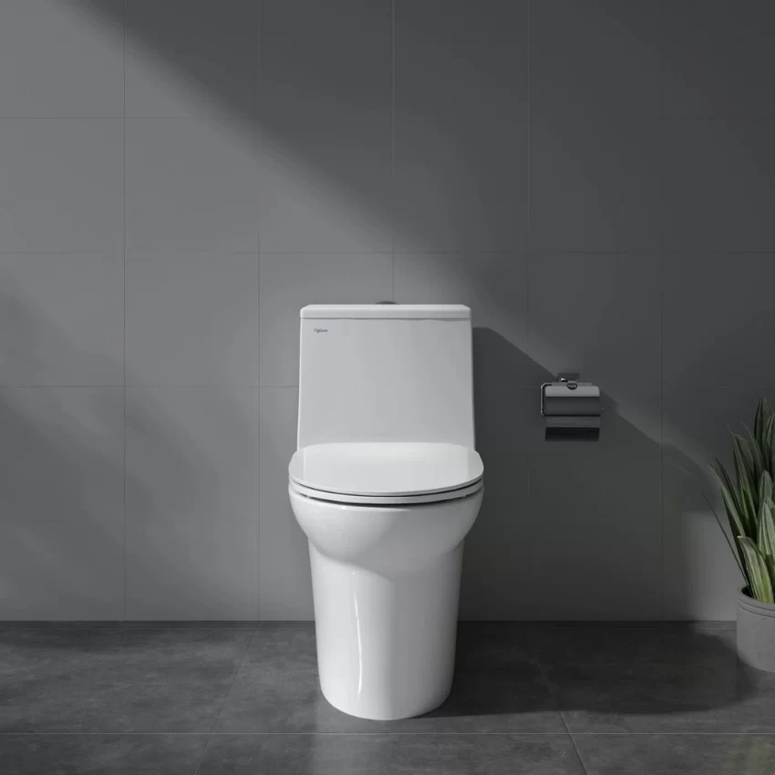 Thiết kế thân dài và liền khối của bồn cầu Viglacera V65 Thiết kế thân dài và liền khối của bồn cầu Viglacera V65