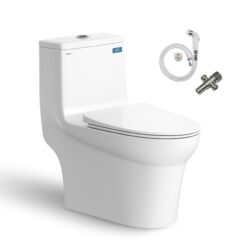 Bồn cầu 1 khối Viglacera V65 nắp êm (+ vòi xịt VG826 & van VG853)