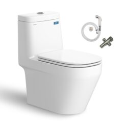 Bồn cầu 1 khối Viglacera V68 nắp êm (+ vòi xịt VG826 & van VG853)