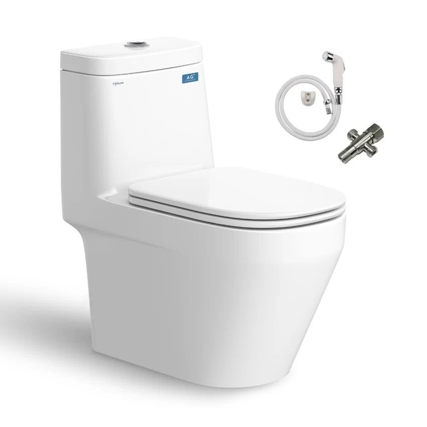 Bồn cầu 1 khối Viglacera V68 nắp êm (+ vòi xịt VG826 & van VG853) 11 Bồn cầu 1 khối Viglacera V68 nắp êm (+ vòi xịt VG826 & van VG853)