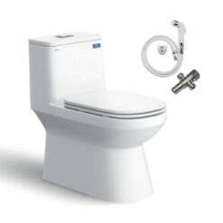 Bồn cầu 1 khối Viglacera V816 nắp êm (+ vòi xịt VG826 & van VG853)