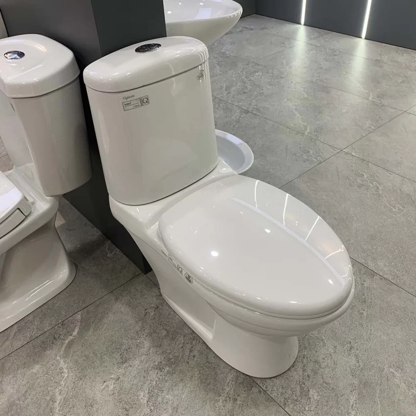 Bồn cầu 2 khối Viglacera VI107 nắp êm 18 Bồn cầu 2 khối Viglacera VI107 nắp êm - SKU: VI107