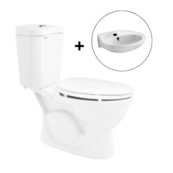 Bồn cầu 2 khối Viglacera VI28 nắp thường (+ lavabo VTL2)