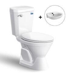 Bồn cầu 2 khối Viglacera VI44 nắp thường (+ lavabo VTL2)