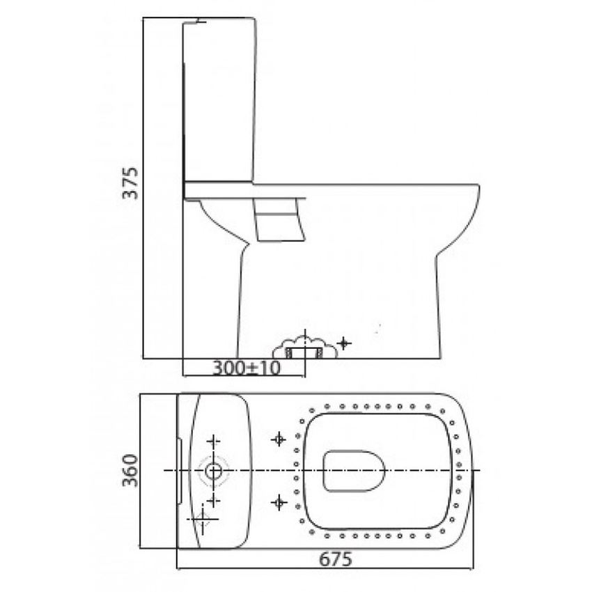 Thiết kế bồn cầu 2 khối Viglacera VI6 nắp êm SKU VI6 Thiết kế bồn cầu 2 khối Viglacera VI6 nắp êm