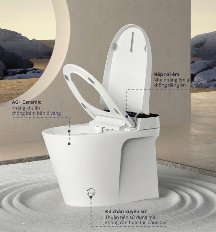 Bồn cầu điện tử Viglacera V882B (V.16.882B) 9 Bồn cầu điện tử Viglacera V882B (V.16.882B)