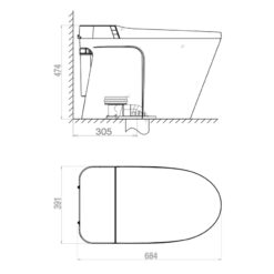 Bồn cầu điện tử Viglacera V882B (V.16.882B) 19 Bồn cầu điện tử Viglacera V882B (V.16.882B)
