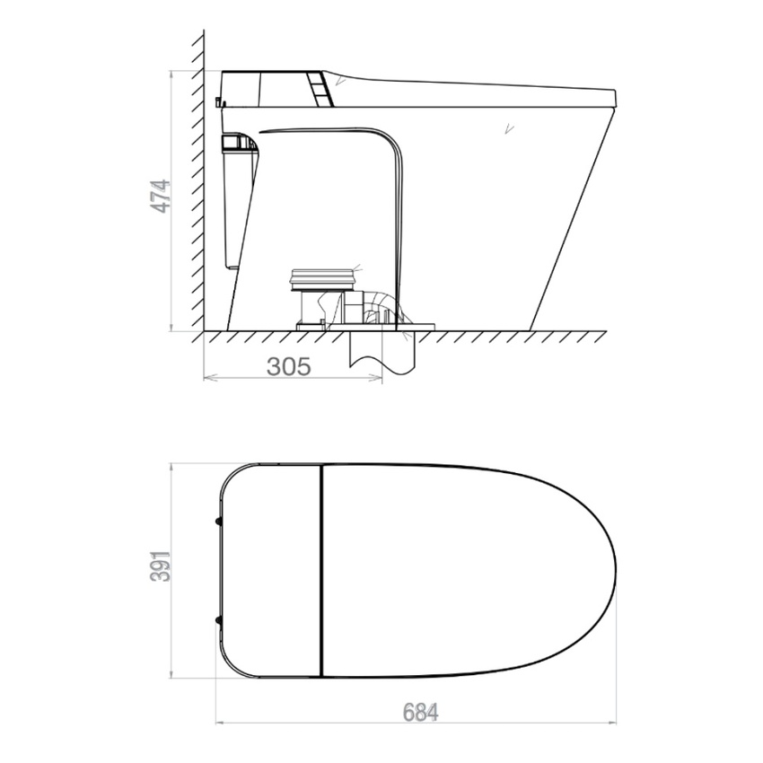 Bồn cầu điện tử Viglacera V882B (V.16.882B) 11 Bồn cầu điện tử Viglacera V882B (V.16.882B)