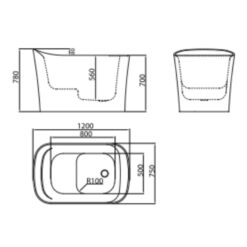 Bồn tắm đặt sàn 1.2m MOWOEN MW8125-120