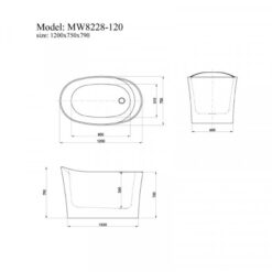 Bồn tắm đặt sàn 1.2m MOWOEN MW8228-120