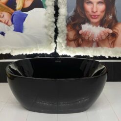 Bồn tắm đặt sàn 1.5m màu đen MOWOEN MW8223B-150