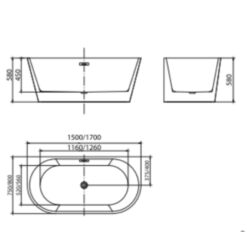 Bồn tắm đặt sàn 1.5m MOWOEN MW8113-150