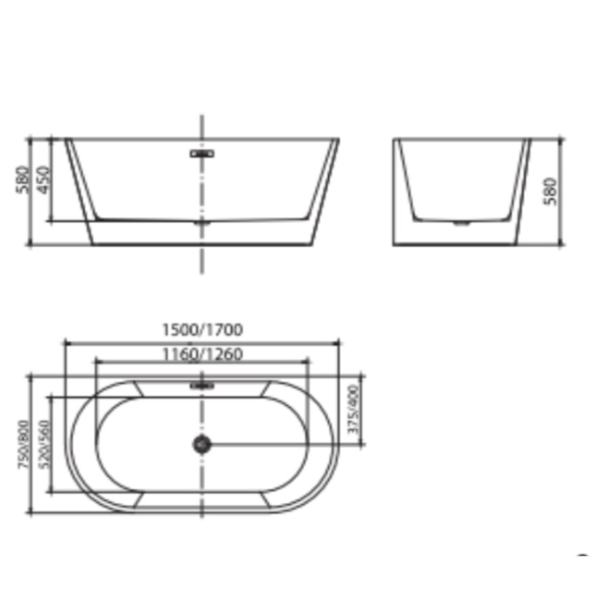 Bồn Tắm Đặt Sàn 1.5m MOWOEN MW8113-150 Bồn Tắm Đặt Sàn 1.5m MOWOEN MW8113-150