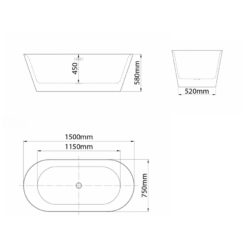 Bồn tắm đặt sàn 1.5m MOWOEN MW8201P-150