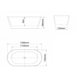 Bồn tắm đặt sàn 1.5m MOWOEN MW8201P-150