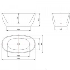 Bồn tắm đặt sàn 1.5m MOWOEN MW8223-150