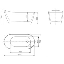 Bồn tắm đặt sàn 1.5m MOWOEN MW8225P-150