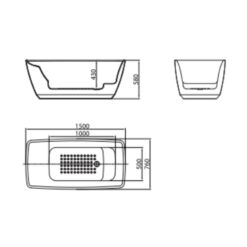 Bồn tắm đặt sàn 1.5m MOWOEN MW8316-150