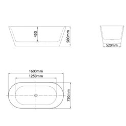 Bồn tắm đặt sàn 1.6m MOWOEN MW8201P-160