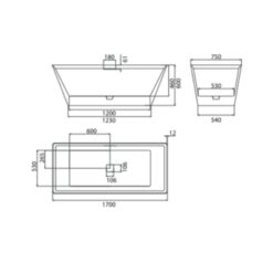 Bồn tắm đặt sàn 1.7m BLAKE MOWOEN MW001