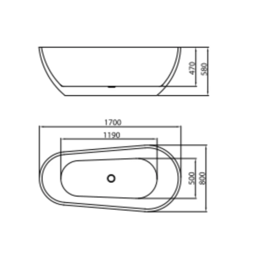 Bồn tắm đặt sàn 1.7m CURVED MOWOEN MW8024-170 Bồn tắm đặt sàn 1.7m CURVED MOWOEN MW8024-170
