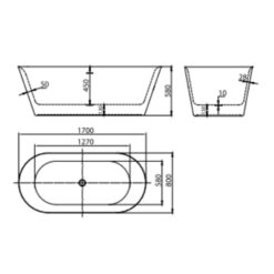 Bồn tắm đặt sàn 1.7m CURVED MOWOEN MW8201S-170
