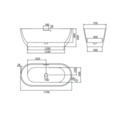Bồn tắm đặt sàn 1.7m ELENA MOWOEN MW002