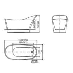 Bồn tắm đặt sàn 1.7m MOWOEN MW8218-170