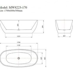 Bồn tắm đặt sàn 1.7m MOWOEN MW8223-170