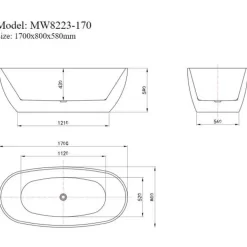 Bồn tắm đặt sàn 1.7m MOWOEN MW8223-170 14 Bồn tắm đặt sàn 1.7m MOWOEN MW8223-170