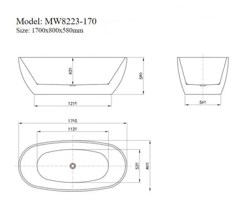 Bồn tắm đặt sàn 1.7m MOWOEN MW8223-170 8 Bồn tắm đặt sàn 1.7m MOWOEN MW8223-170
