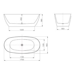 Bồn tắm đặt sàn 1.7m MOWOEN MW8223P-170