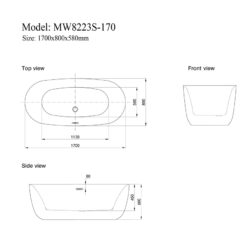 Bồn tắm đặt sàn 1.7m MOWOEN MW8223S-170