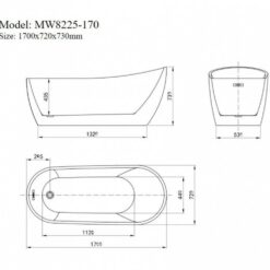 Bồn tắm đặt sàn 1.7m MOWOEN MW8225-170