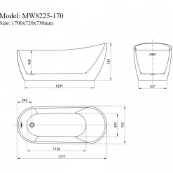 Bồn tắm đặt sàn 1.7m MOWOEN MW8225-170 19 Bồn tắm đặt sàn 1.7m MOWOEN MW8225-170