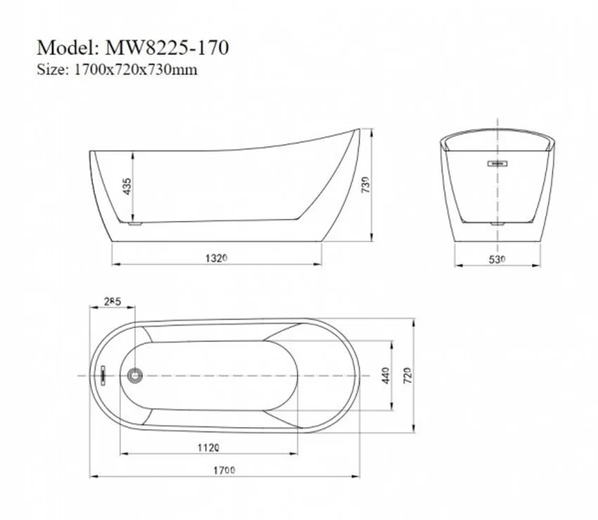 Bồn tắm đặt sàn 1.7m MOWOEN MW8225-170 11 Bồn tắm đặt sàn 1.7m MOWOEN MW8225-170