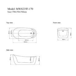 Bồn tắm đặt sàn 1.7m MOWOEN MW8235F-170