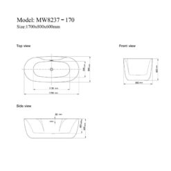 Bồn tắm đặt sàn 1.7m MOWOEN MW8237-170