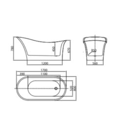 Bồn tắm đặt sàn 1.7m MOWOEN MW8308-170