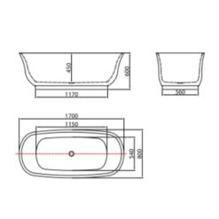 Bồn tắm đặt sàn 1.7m MOWOEN MW8309-170