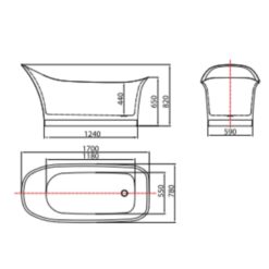 Bồn tắm đặt sàn 1.7m MOWOEN MW8310-170
