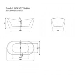 Bồn tắm đặt sàn 1.8m MOWOEN MW8207B-180