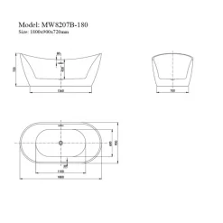 Bồn tắm đặt sàn 1.8m MOWOEN MW8207B-180 13 Bồn tắm đặt sàn 1.8m MOWOEN MW8207B-180