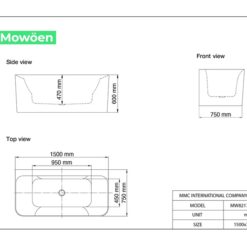 Bồn tắm đặt sàn massage 1.5m MOWOEN MW8217-150.MS